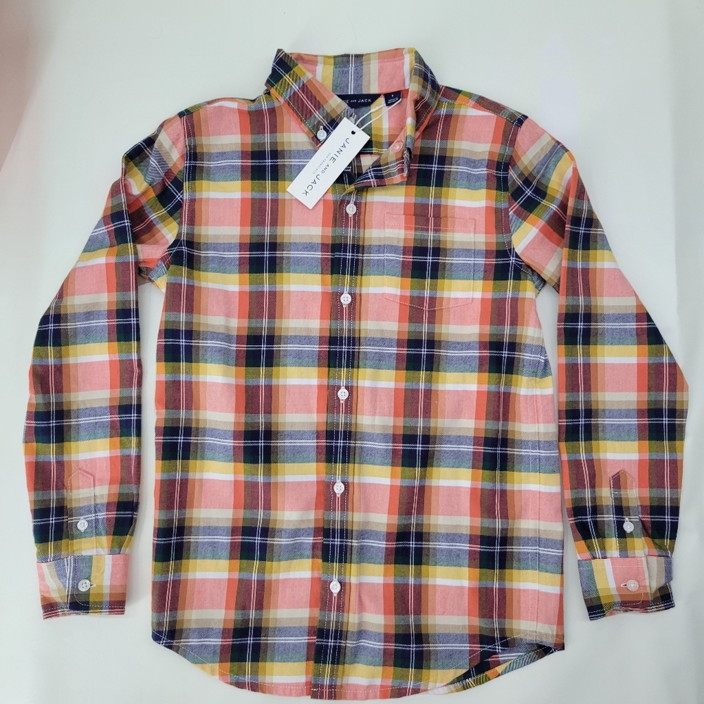 NWT Janie and Jack Plaid Shirt Harvest 8